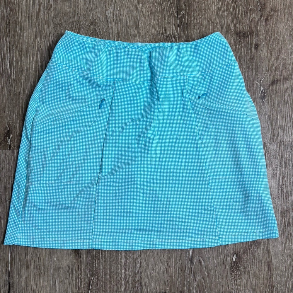 Ibkul Skort Women's S Blue Mini Check Icikuls Skirt Tennis Golf UPF50+‎